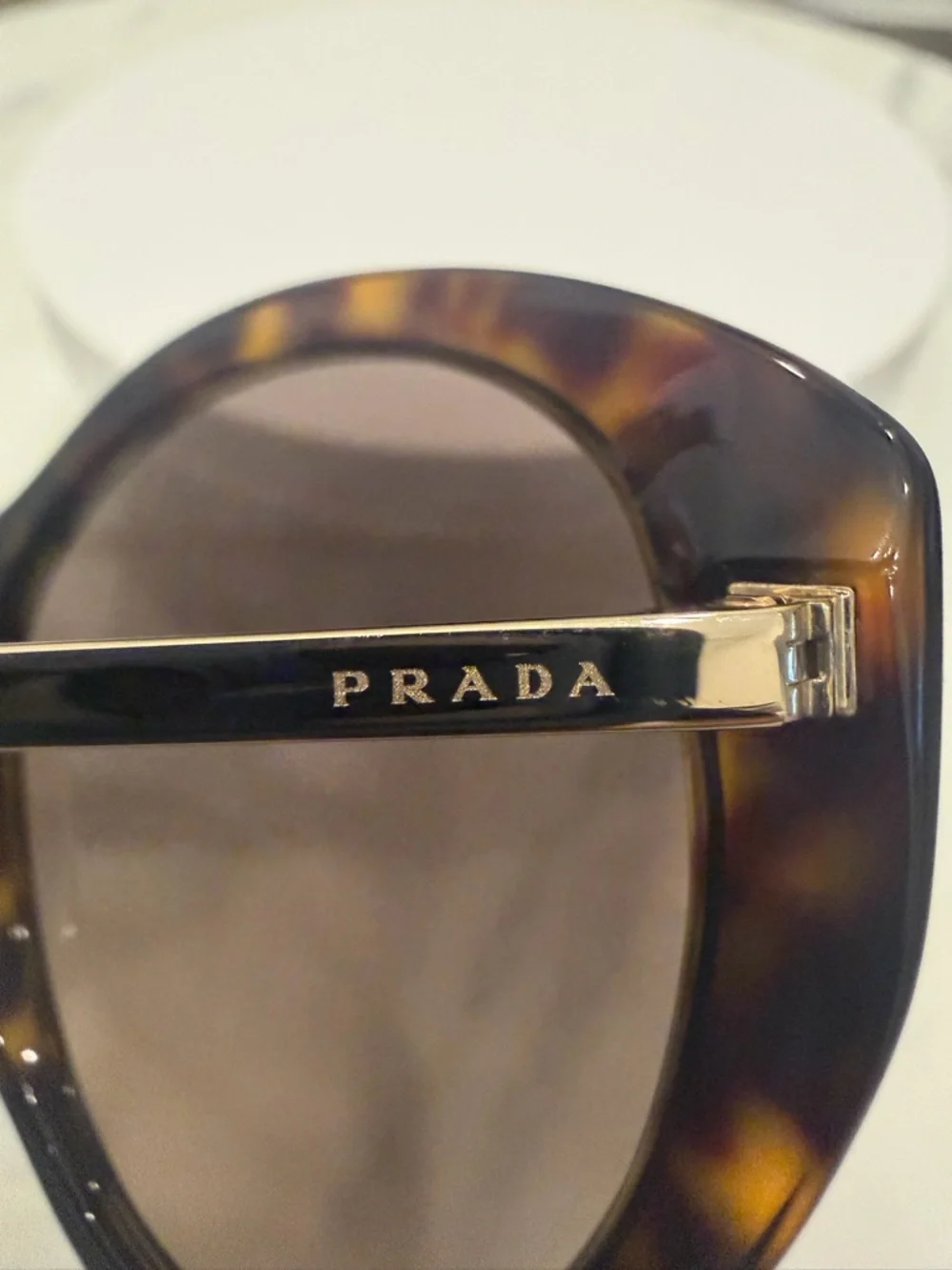 Prada Tortoiseshell Oversized Women's Sunglasses - Brown Lenses - Picture 4 of 7